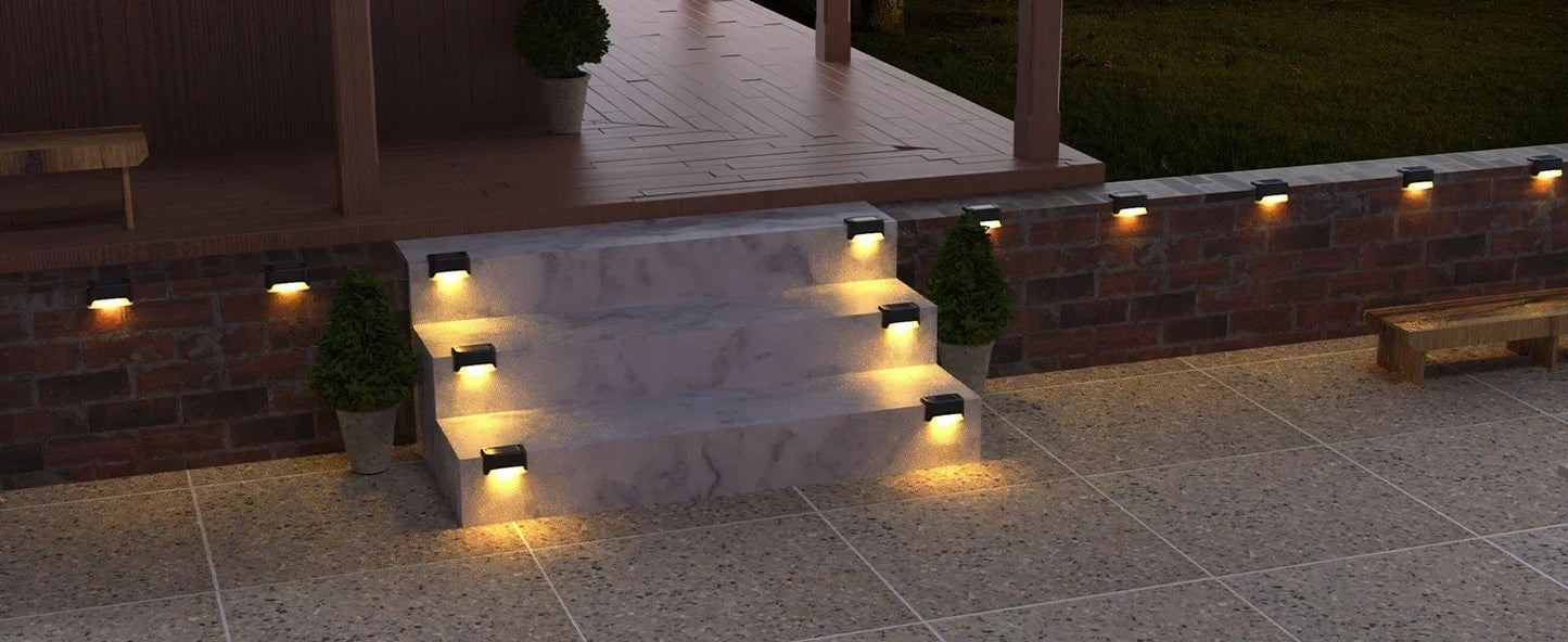 16-Pack Outdoor Solar Deck Lamp For Outdoor Stairs, Steps, Fences, Yards, Patios And Paths LED Light (Warm White)