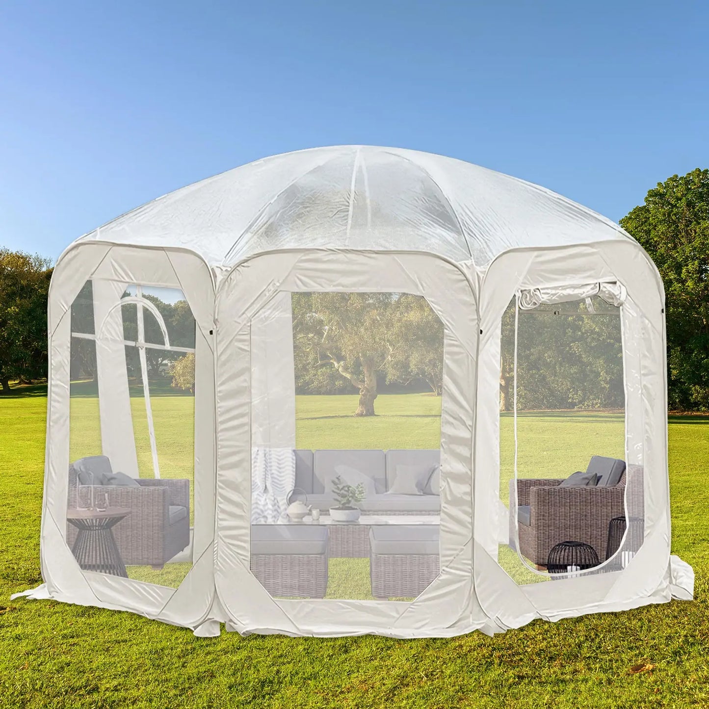 Portable Folding Transparent Tent Starry Sky Bubble House for Camping Waterproof Outdoor Shade Shelter for 5 to 8 People