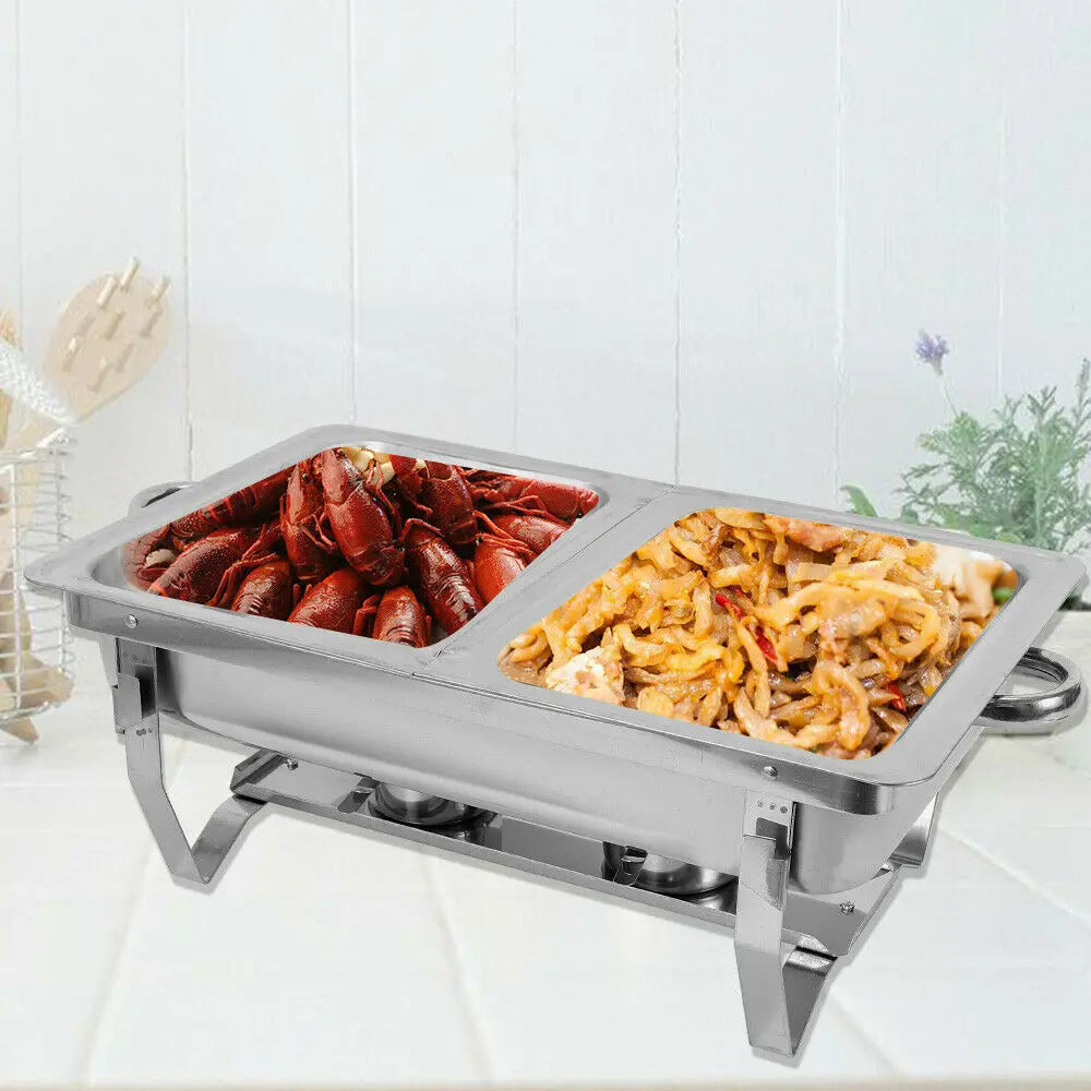 7.5L Stainless Steel Professional Chafing Dish Food Warmer Warming Container Set for Party Buffet Cater Food Warmer