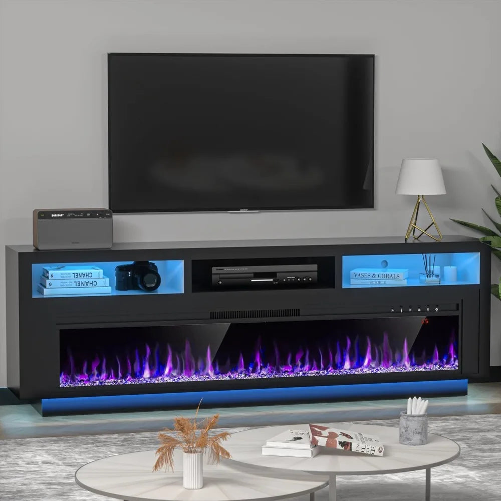 Hign-concerned Electric Fireplace TV Stand With LED Lights