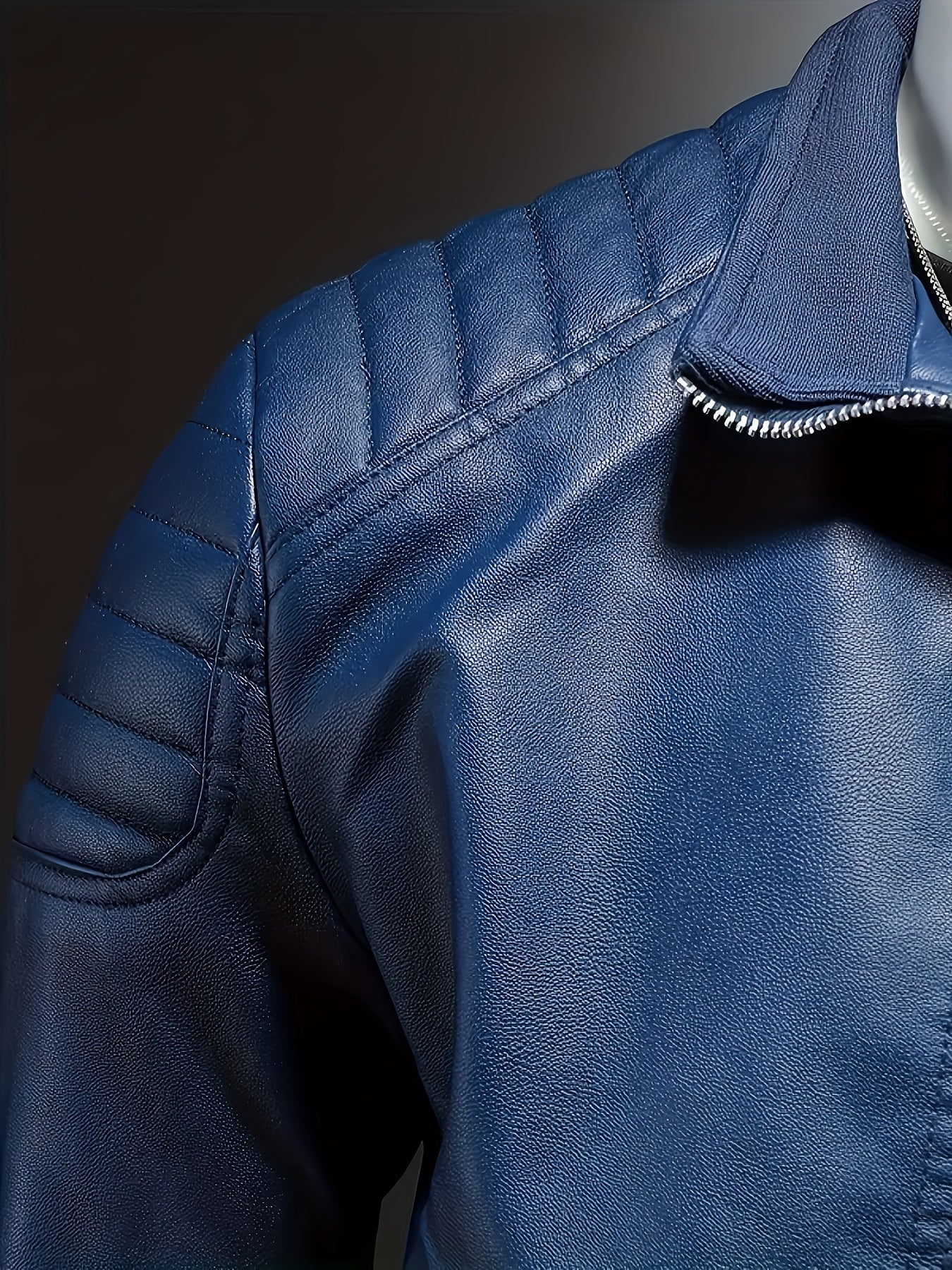 Men's Retro Street Style Bomber Jacket with Stand Collar & Zipper Closure - Solid Black/Blue/ Brown/Beige/Gray/White - Full-Zip Casual Coat with Functional Pockets, Shell & Lining for Spring/Fall, Motorcycle & Casual Attire -