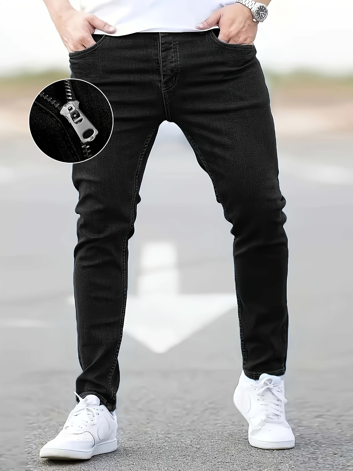 4 Pack High Street Fashion Men's Jeans - Versatile Stretch Slim Fit Men's Jeans