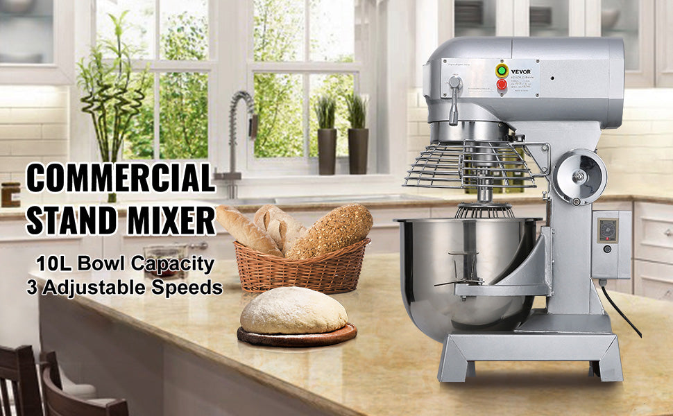 SucceBuy Electric Dough Machine 10 to 30 Liter Stainless Steel Commercial Cream Egg Whisk Mixer Kitchen Food Stand Blender