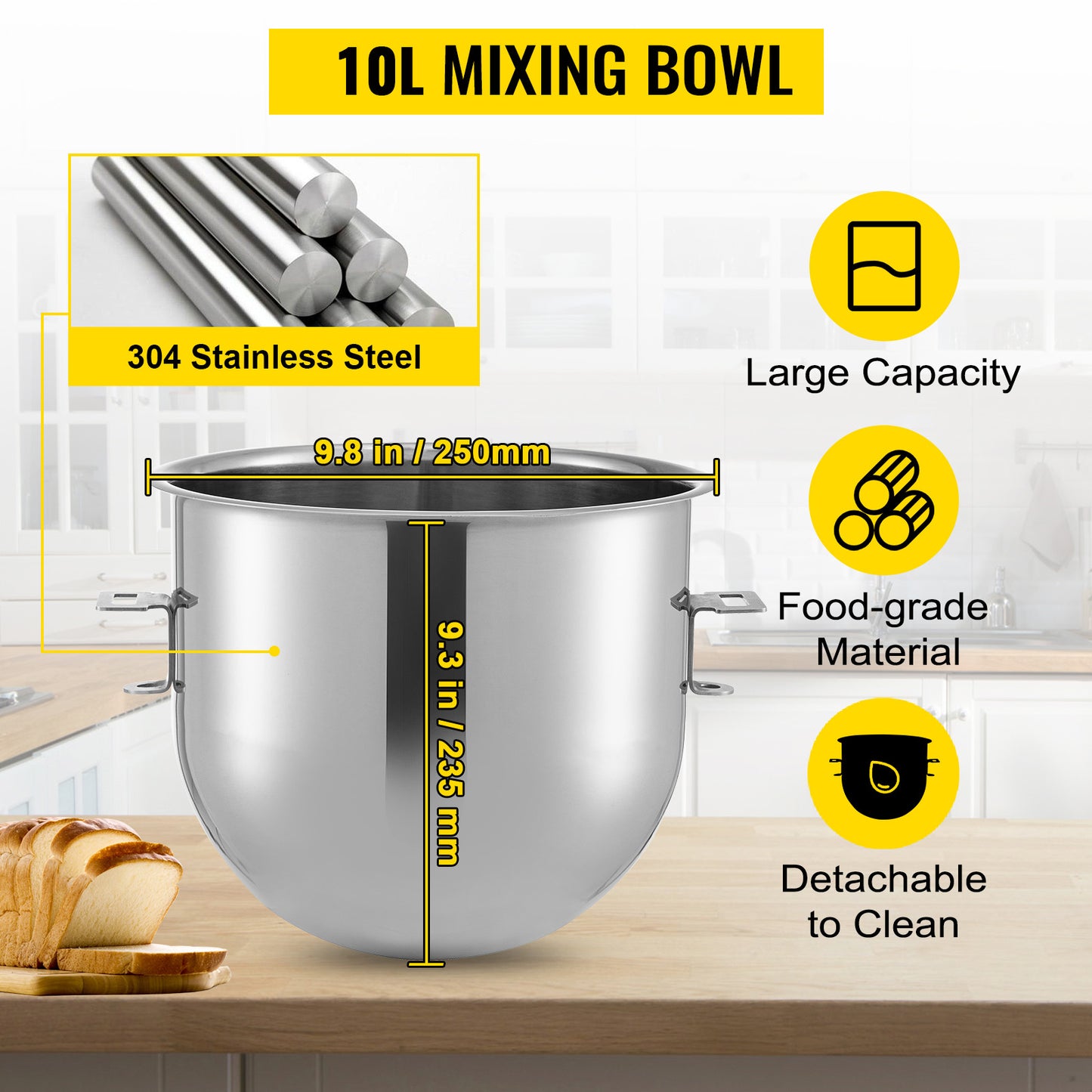 SucceBuy Electric Dough Machine 10 to 30 Liter Stainless Steel Commercial Cream Egg Whisk Mixer Kitchen Food Stand Blender