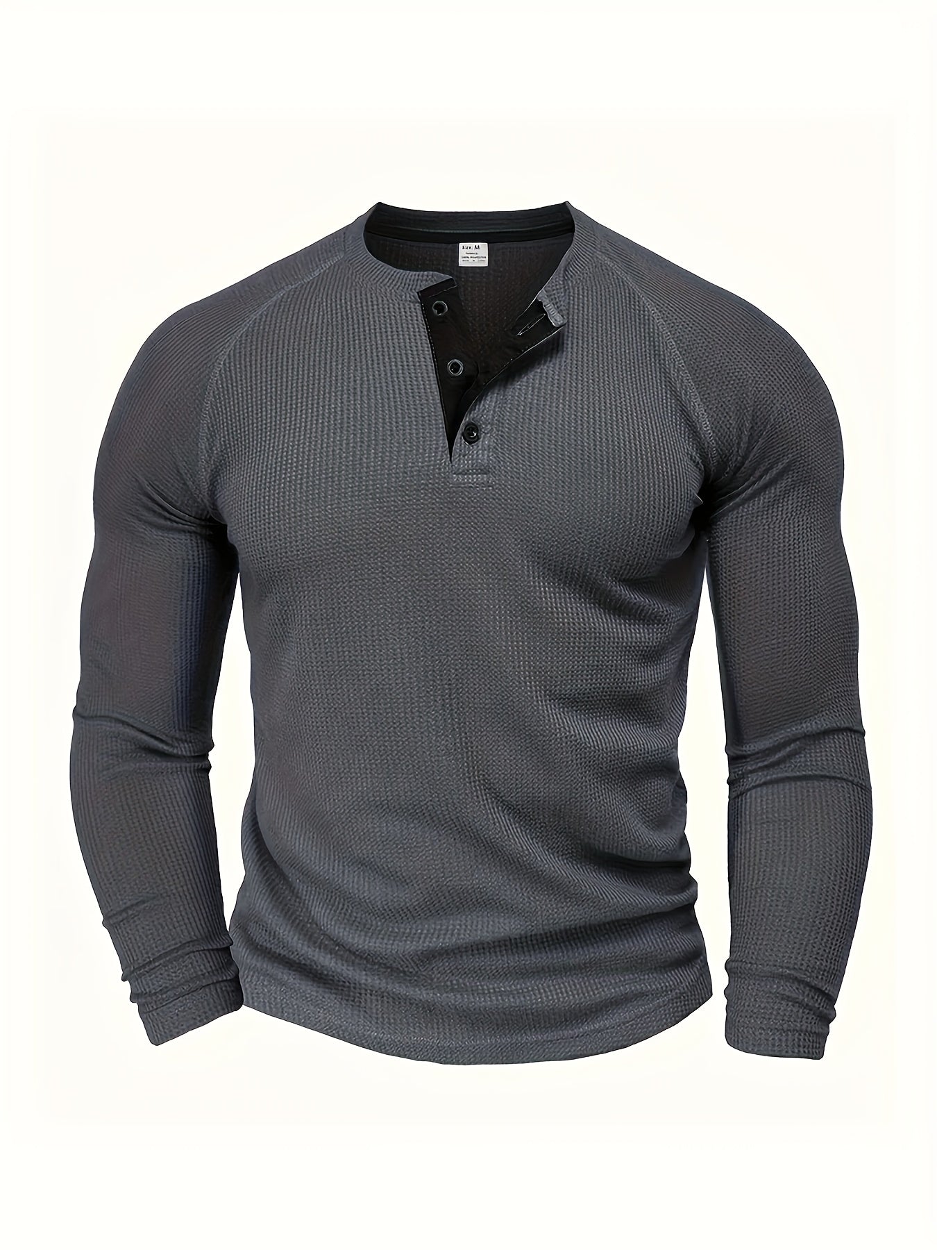 4pcs Men'S Loose Solid-colored Shirt With A Round Neck And Half-button Design, Suitable For Outdoor Activities And Everyday Wear.