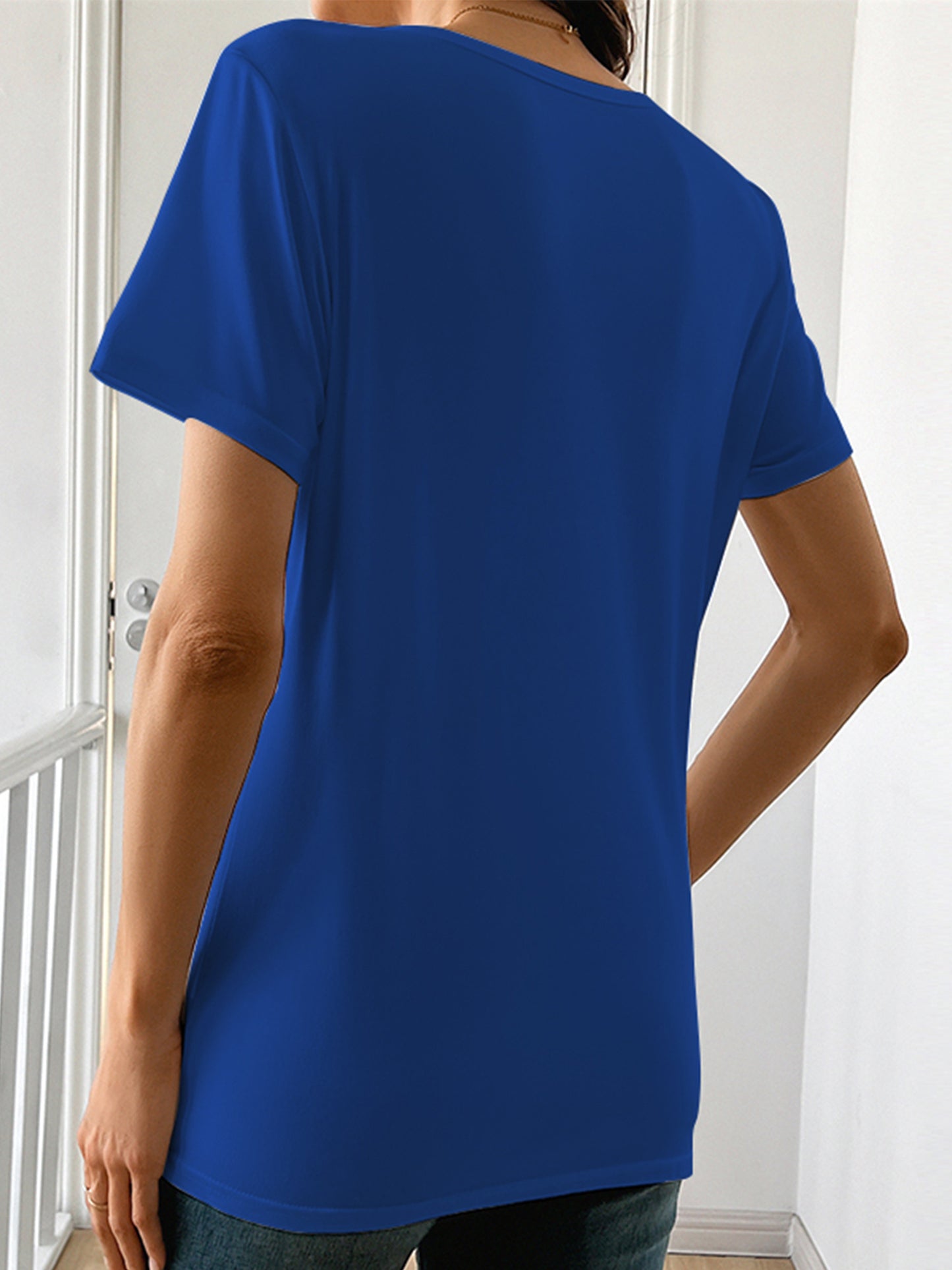 5pcs Women'S Butterfly Print T-Shirts - Vibrant Round Neck Short Sleeve Tops with Floral & Butterfly Designs, Stretchy Casual Summer Tees for Casual Attire, Ladies T Shirts