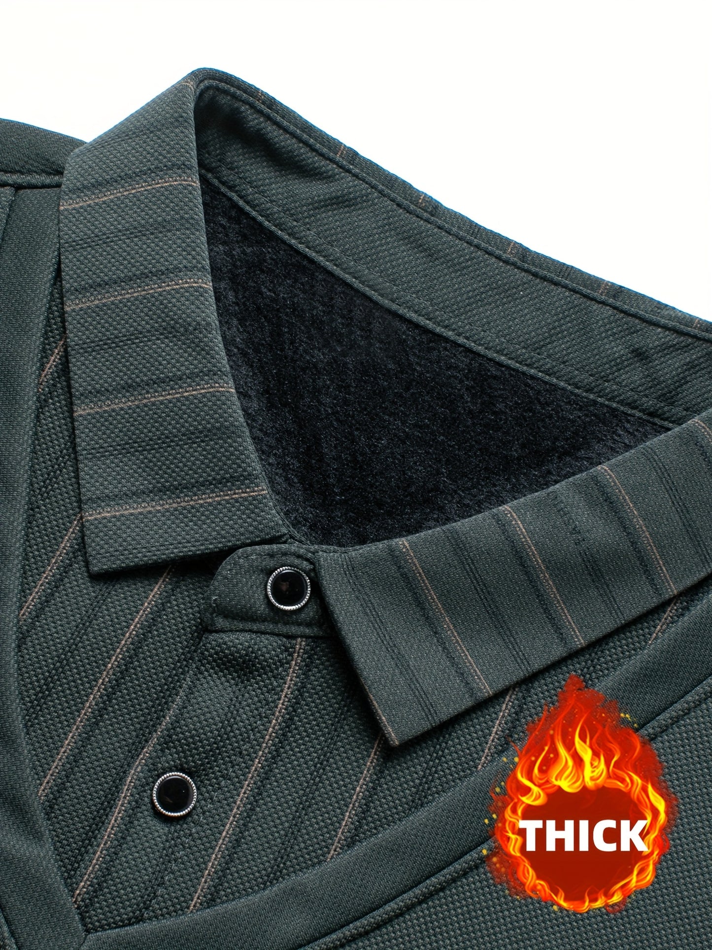 New Autumn And Winter Plush Men'S Long-Sleeved Fake Two-Piece Vest Design, Diamond-Shaped Decorative Stickers on The Chest, Pinstripe Lining, Soft And Warm for Daily Travel, Casual And Versatile, Light Business Fashion Lapel