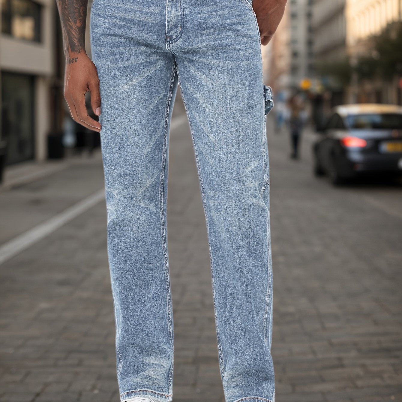 Men'S Regular Fit Stretch Carpenter Pants Durable Comfortable Utility Work Jeans For Daily Wear