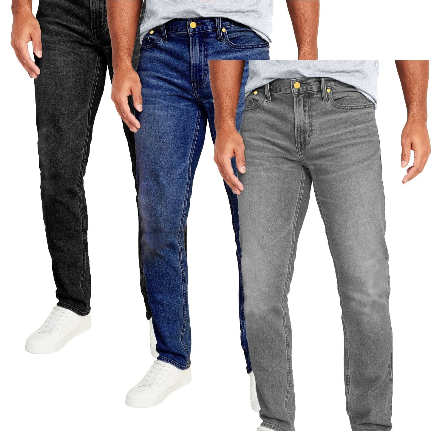 3-Pack Men's Flex Stretch Slim Straight Jeans
