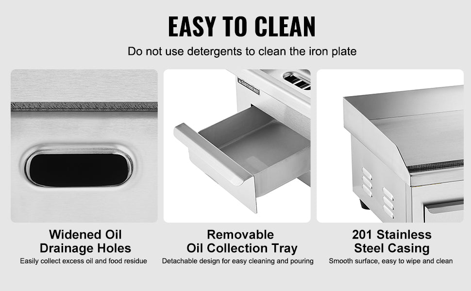 SucceBuy 3200W Commercial Electric Griddle Countertop Flat Top Grill for Home and Restaurant Use Temperature Range 122 to 572 Degrees Fahrenheit