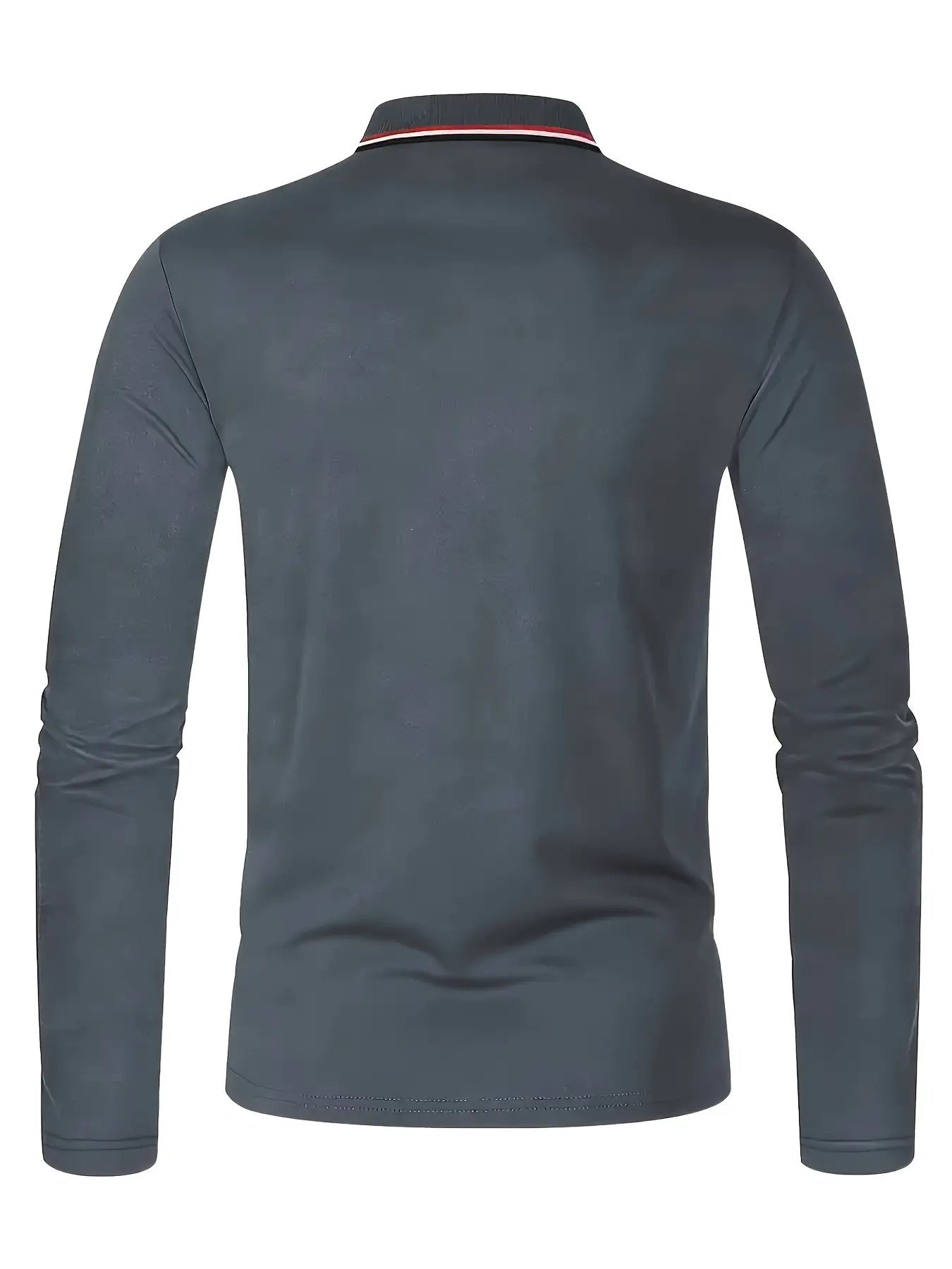 Men's -Inspired Long Sleeve Dress Shirt - Bright Blue with White Player Print & Red/White Striped Collar, Breathable Slim Fit, Machine Washable, All-Season Casual & Semi-Formal Wear with Swing Button Placket - Ideal for Outin