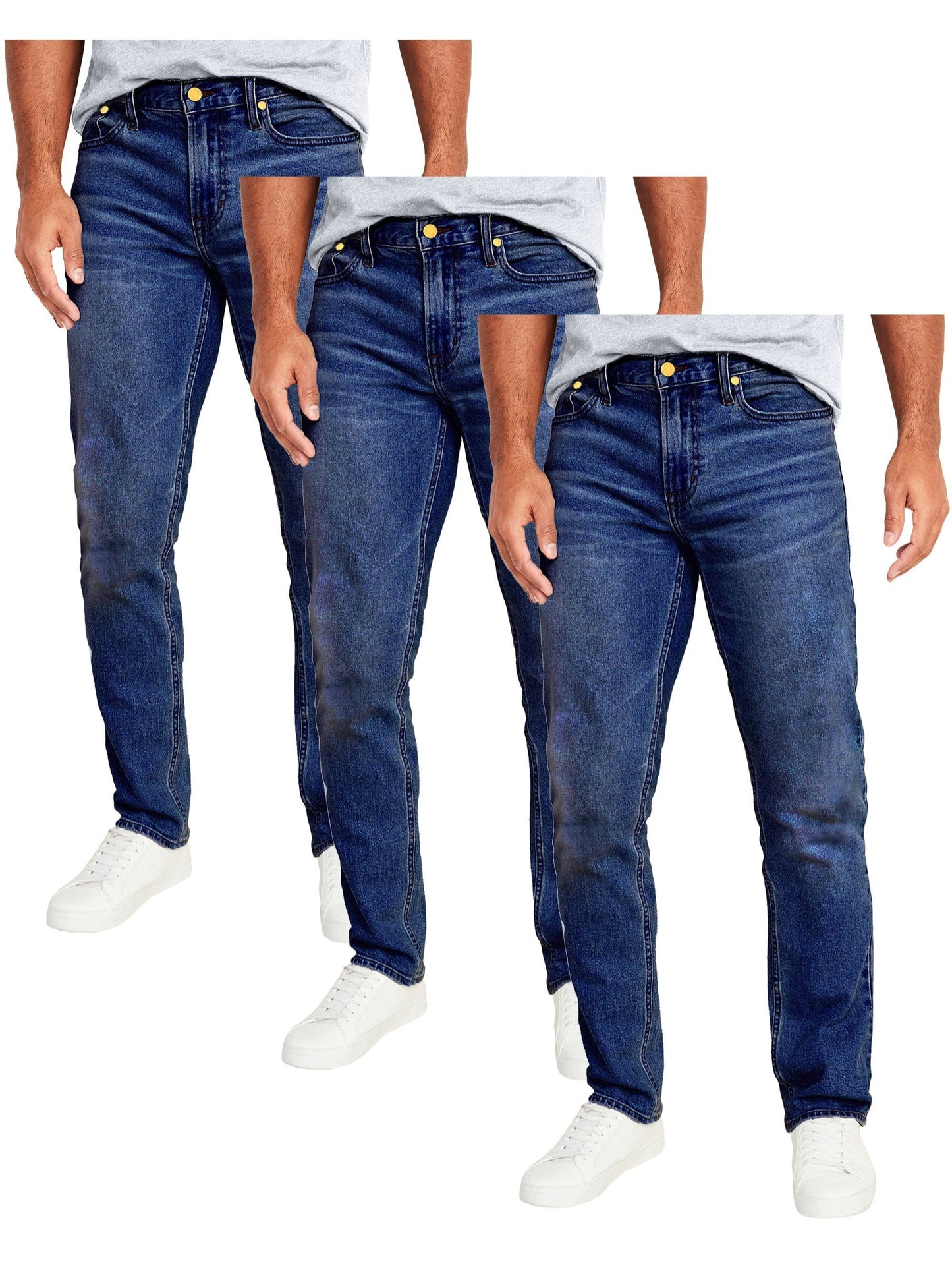 3-Pack Men's Flex Stretch Slim Straight Jeans