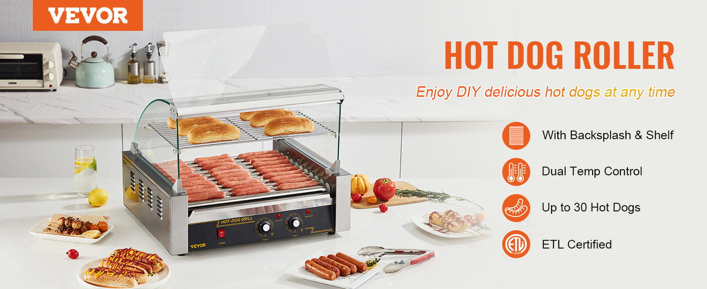 VEVOR Electric Sausage Maker Hot Dog Roller Grill Machine 5 Rods 7 Rods 11 Rods for Camping Party Home Use 110V Commercial Barbecue Appliance