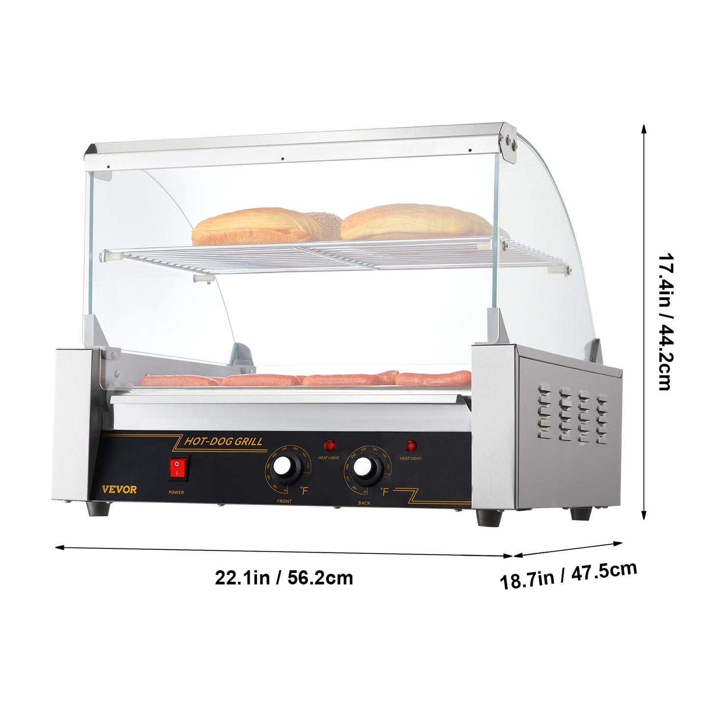 VEVOR Electric Sausage Maker Hot Dog Roller Grill Machine 5 Rods 7 Rods 11 Rods for Camping Party Home Use 110V Commercial Barbecue Appliance