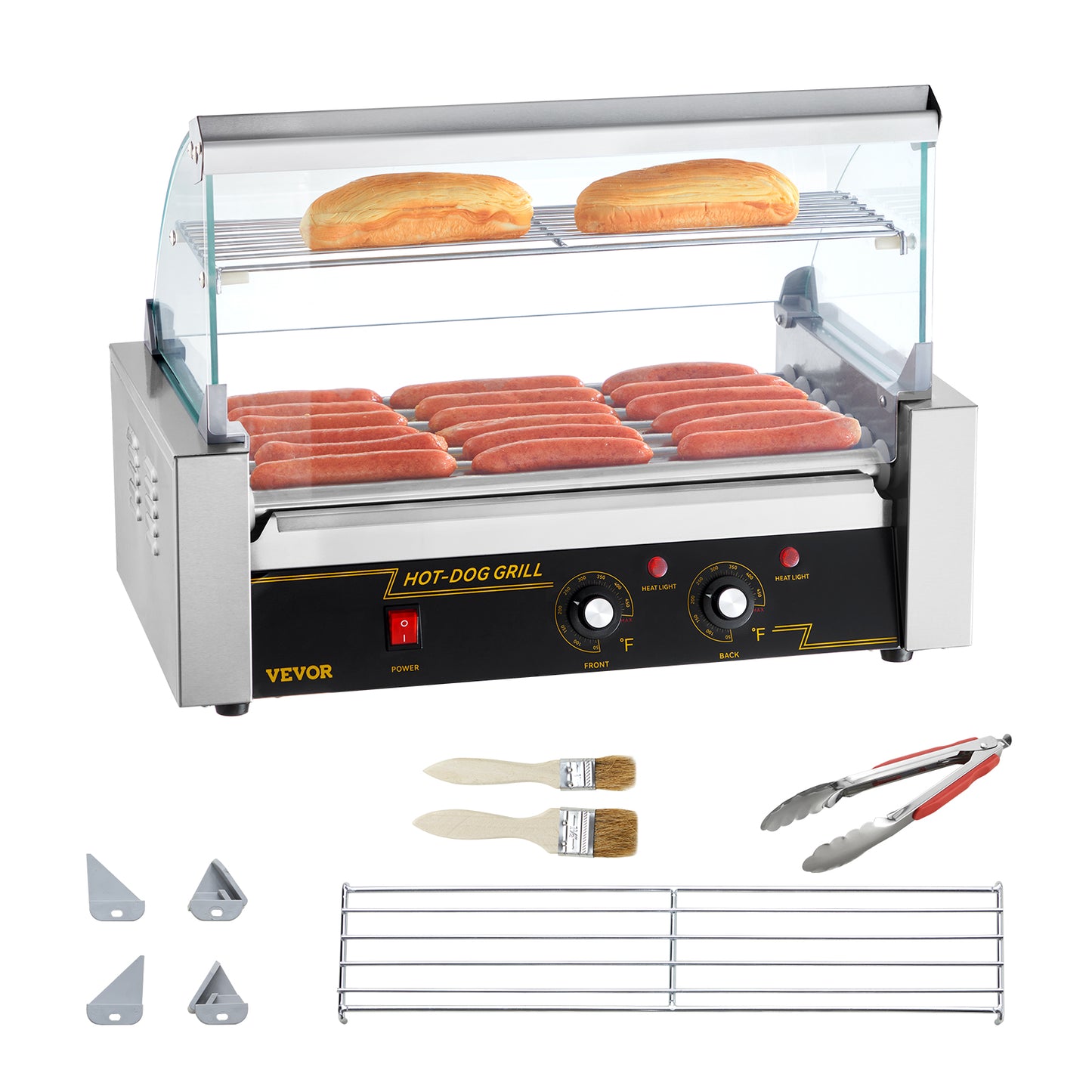 VEVOR Electric Sausage Maker Hot Dog Roller Grill Machine 5 Rods 7 Rods 11 Rods for Camping Party Home Use 110V Commercial Barbecue Appliance