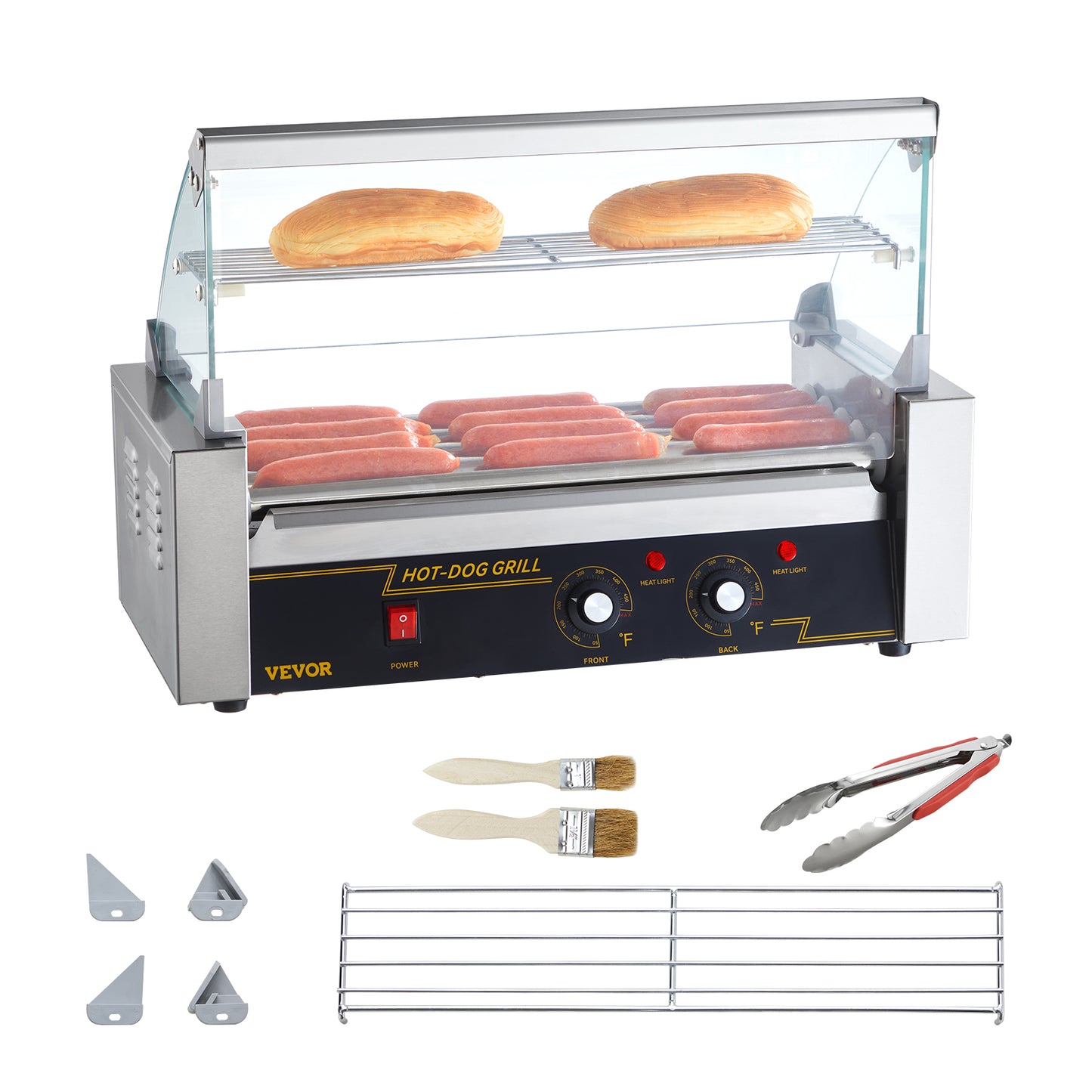 VEVOR Electric Sausage Maker Hot Dog Roller Grill Machine 5 Rods 7 Rods 11 Rods for Camping Party Home Use 110V Commercial Barbecue Appliance