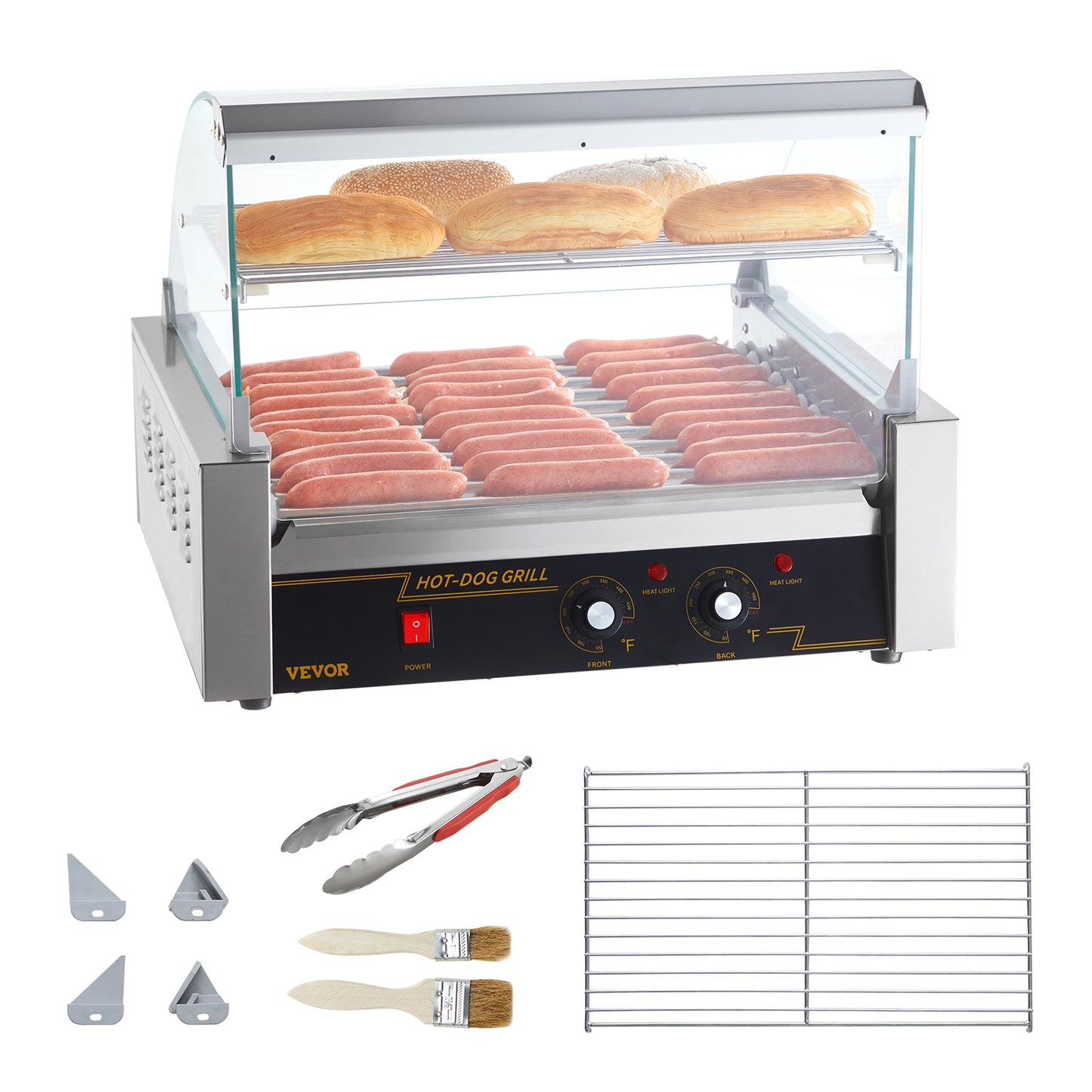 VEVOR Electric Sausage Maker Hot Dog Roller Grill Machine 5 Rods 7 Rods 11 Rods for Camping Party Home Use 110V Commercial Barbecue Appliance