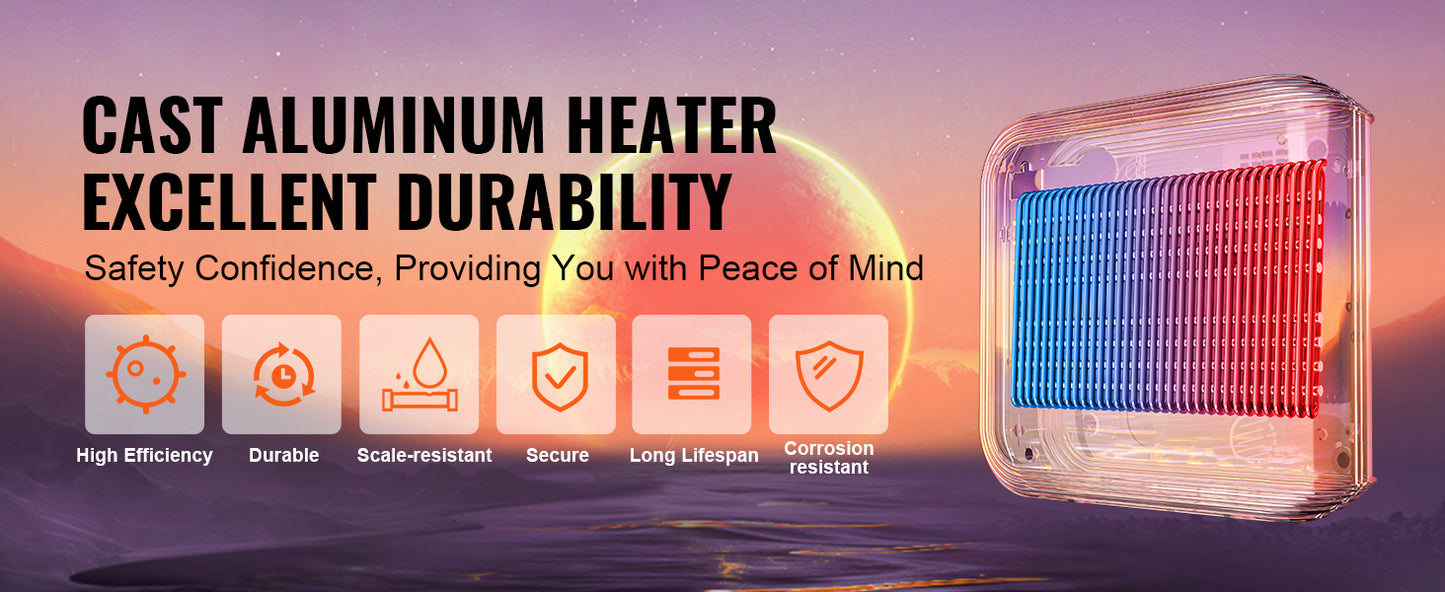 VEVOR 7KW Tankless Electric Water Heater On-Demand Instant under Sink Boiler for Kitchen Bathroom Faucet And Shower