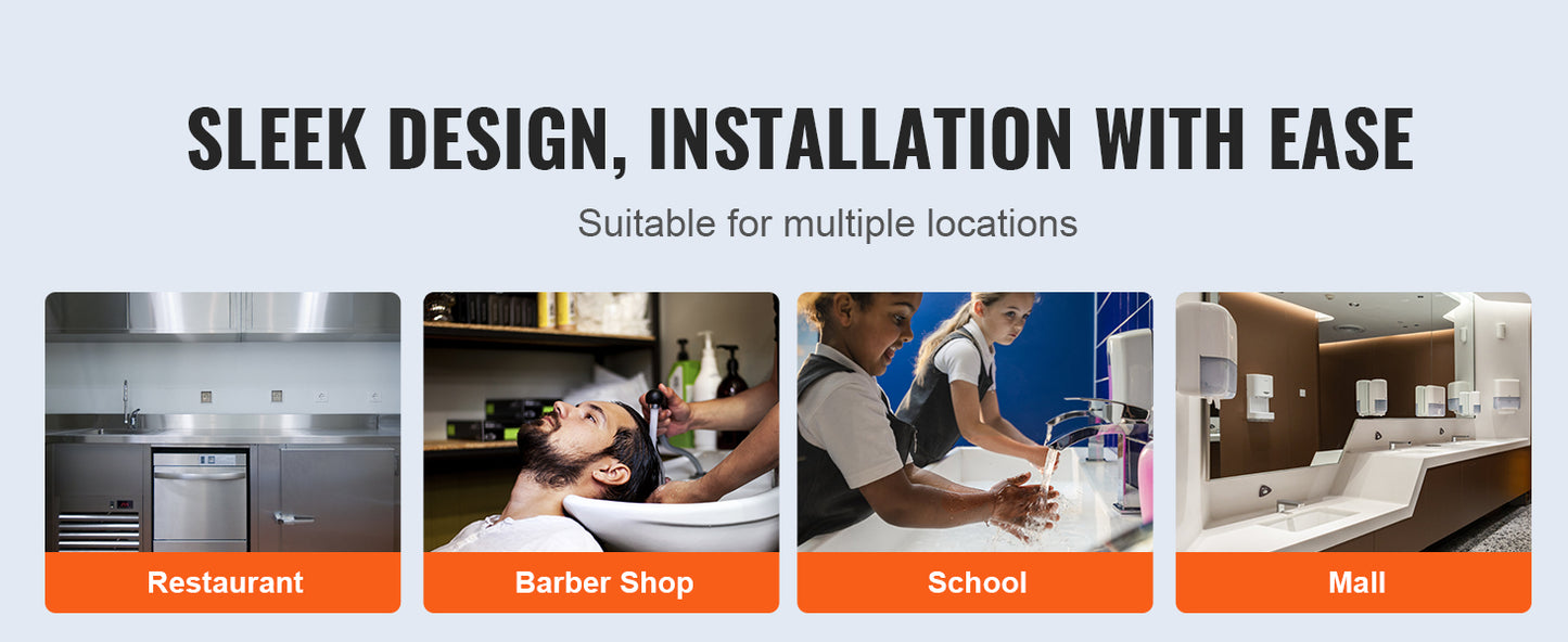 VEVOR 7KW Tankless Electric Water Heater On-Demand Instant under Sink Boiler for Kitchen Bathroom Faucet And Shower